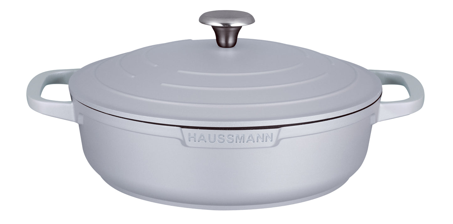Haussmann Héritage- Sautoir 28cm/6.7Litres - Fonte d'Aluminium - Revêtement type pierre-Sans PFOA - Tous feux dont induction