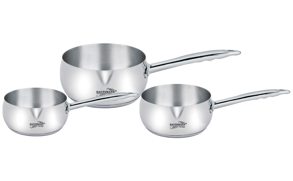 HAUSSMANN HERITAGE - 3 pièces - Casseroles Professionnelles en Inox