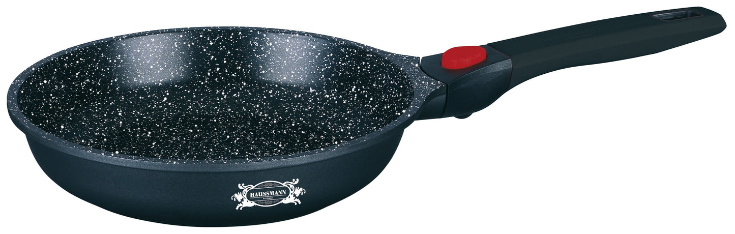 Haussmann Héritage® - Poêle Professionnelle Antiadhésive | Fonte d'Aluminium, Tous Feux dont Induction | Manche Amovible