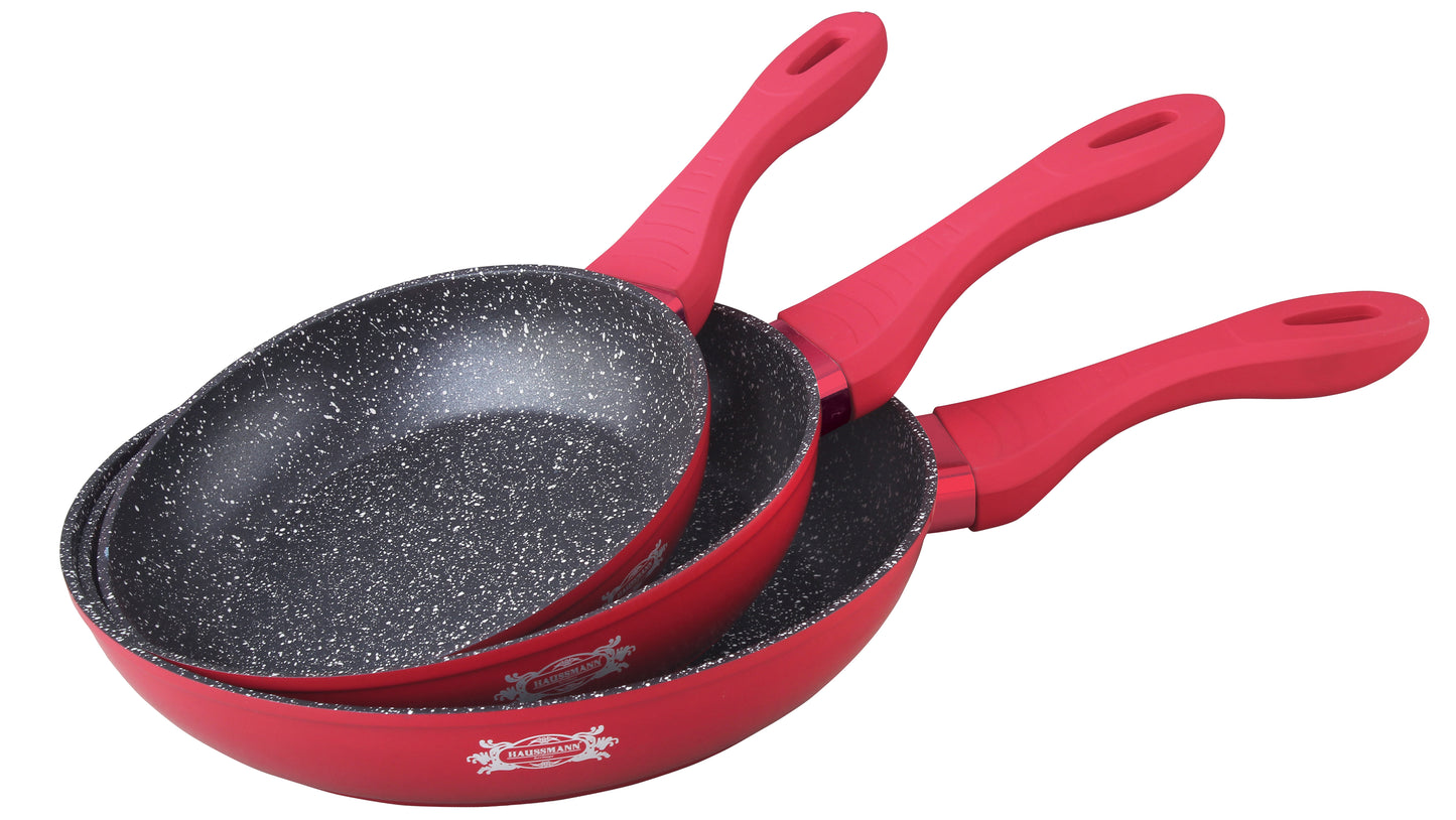 HAUSSMANN HERITAGE – Set 3 Poêles 20/24/28 cm - Revêtement Type Pierre