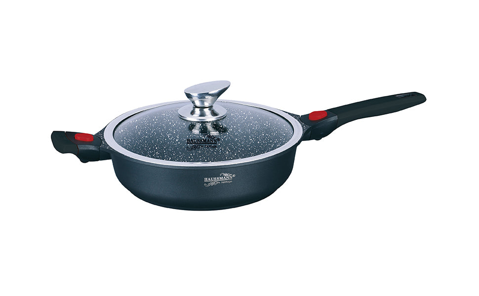 HAUSSMANN HERITAGE - Sauteuse 28cm - Revêtement Marbre - Poignée Amovible
