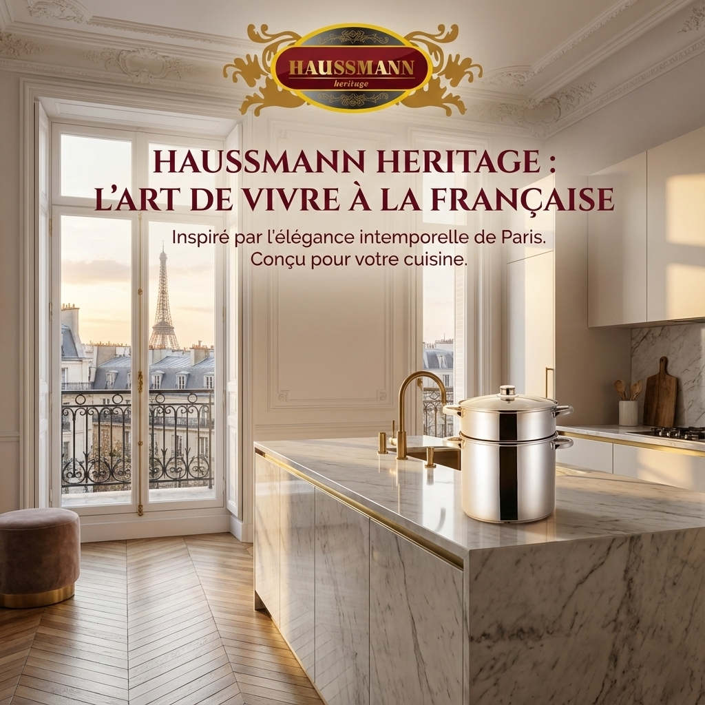 Haussmann Héritage® - Couscoussier / Cuit Vapeur / Faitout 3 en 1 | INOX Triple Fond, Induction & Four 260°C | Lave-Vaisselle