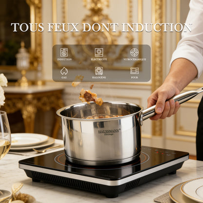 Haussmann Héritage® - Set 5 Casseroles Essentielles (12 à 20 cm) | INOX, Four 260°C & Graduation | Base 8 mm