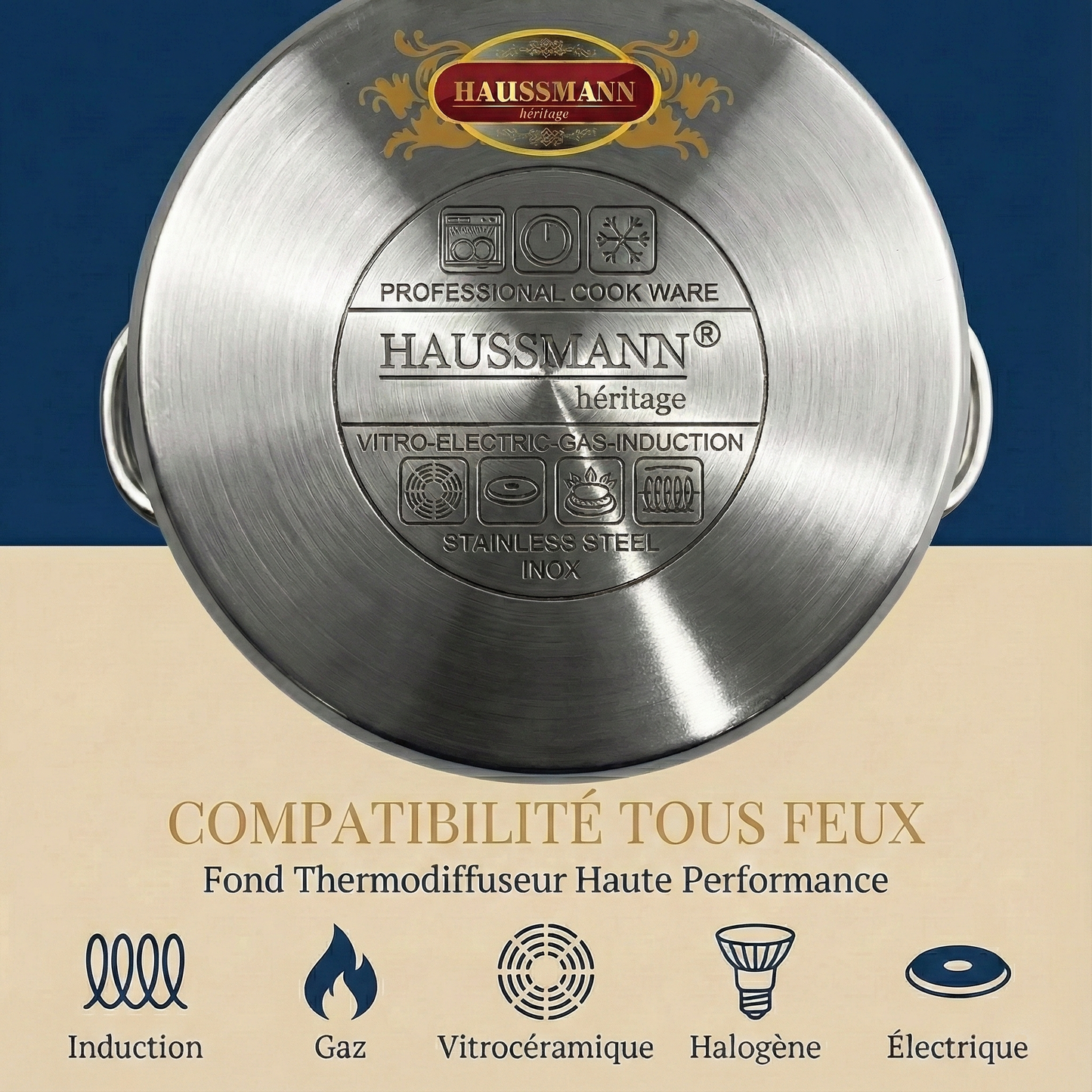 Haussmann Héritage® - Set 3 Pièces Couscoussier / Cuit Vapeur / Faitout| INOX Haute Qualité | Induction & Lave-Vaisselle