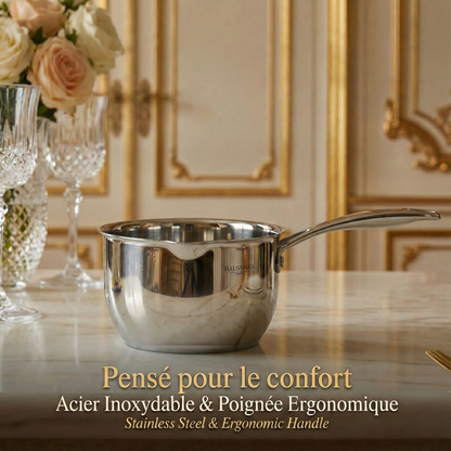 Haussmann Héritage® - Set 5 Casseroles Essentielles (12 à 20 cm) | INOX, Graduation Intérieure | Induction & Four 260°C | Lave-Vaisselle