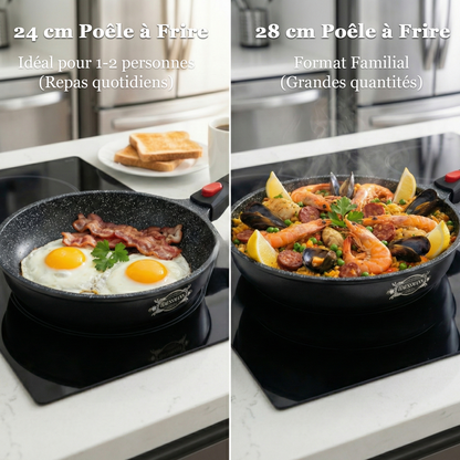 Haussmann Héritage® - Set 4 Pièces Essentiels | Poignée Amovible 1 Clic | Fonte d'Aluminium, Induction & Four | Antiadhésif Sans PFOA