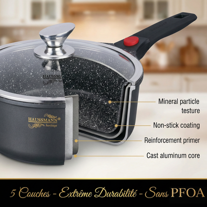 Haussmann Héritage® - Sauteuse Professionnelle 28 cm | Induction, Four (260°C) & Lave-Vaisselle | Poignée Amovible