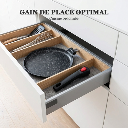 Haussmann Héritage® - Poêle à Crêpes Antiadhésive 28 cm | Manche Amovible | Fonte d'Aluminium & Induction