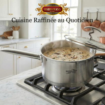 Haussmann Héritage® - Set 6 Pièces Casseroles Professionnelles (1.6 L à 3.1 L) | INOX, Induction & Four 260°C | Couvercles Auto-Arrosants