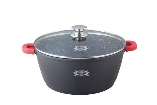 HAUSSMANN HERITAGE - Faitout/Marmite - Revêtement Type Pierre - Poignées Silicones Amovibles