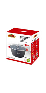 HAUSSMANN HERITAGE - Faitout/Marmite 18.5L avec Revêtement Type Pierre - Poignées silicones Amovibles