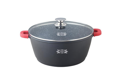 HAUSSMANN HERITAGE - Faitout/Marmite 18.5L avec Revêtement Type Pierre - Poignées silicones Amovibles