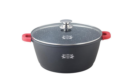 HAUSSMANN HERITAGE - Faitout/Marmite 18.5L avec Revêtement Type Pierre - Poignées silicones Amovibles