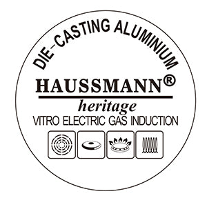 HAUSSMANN HERITAGE - 15 pièces Batterie de Cuisine - Haute qualité - Revêtement façon Pierre - Poignées Amovibles