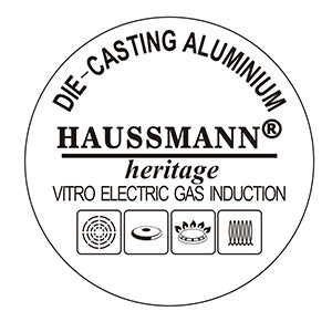 Haussmann Héritage- 9 pièces Batterie de Cuisine,Haute qualités Revêtement façon Pierre- sans PFOA- poignée Amovible－Tous Feux Dont Induction adapté au Four (Gris, 9 pièces)